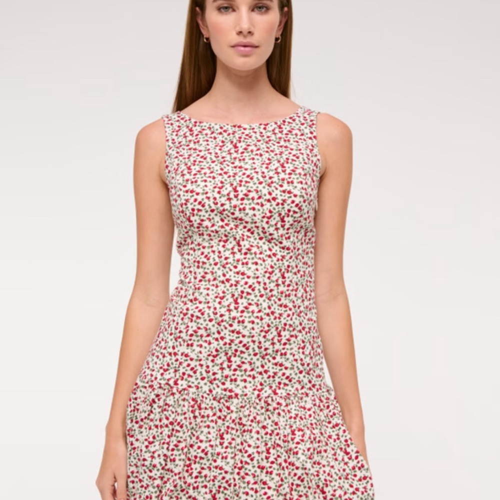 High Neck Bubble Hem Mini Dress